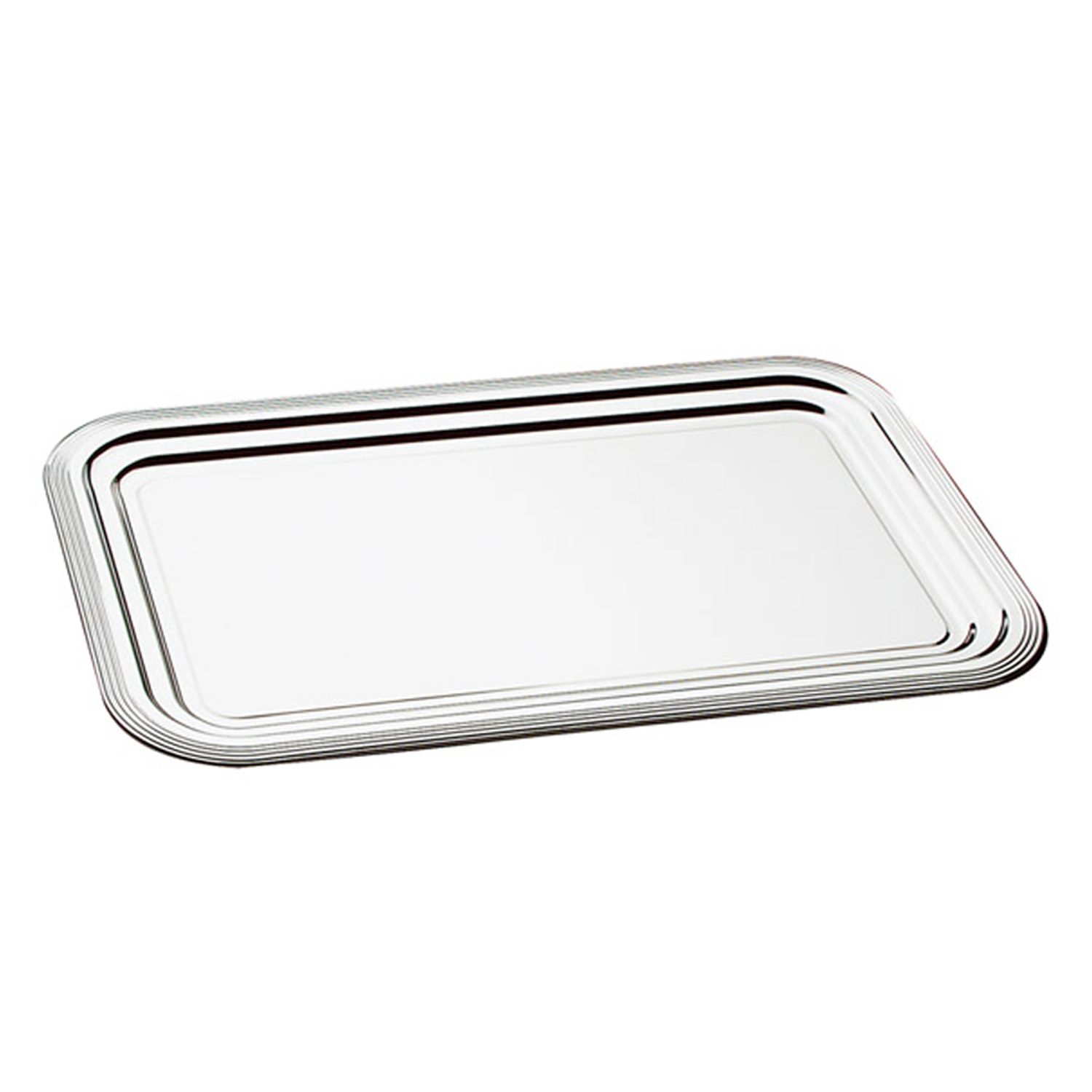 Partyplatte -CLASSIC- 41 x 31 cm, Metall vernickelt und glanzverchromt