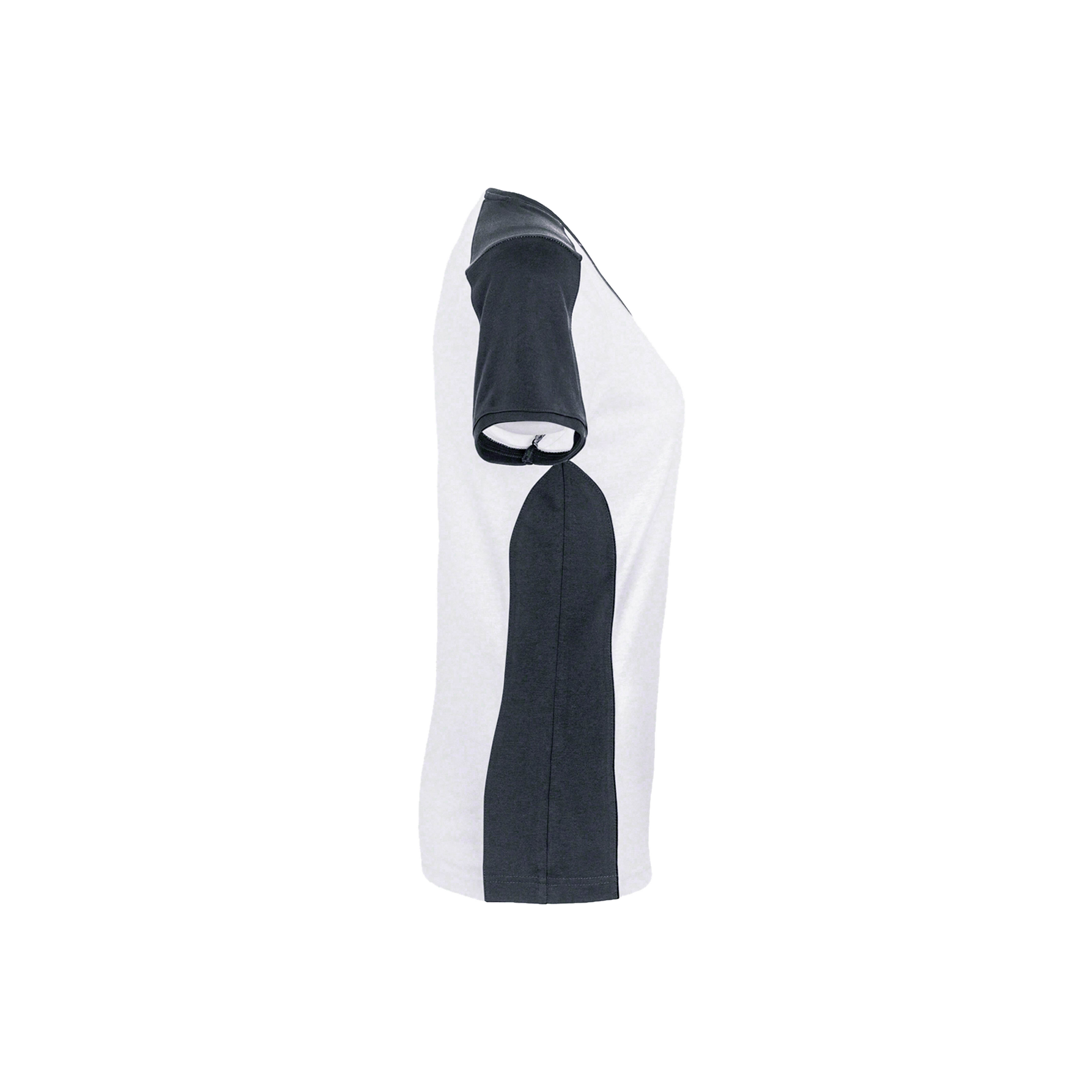 *Auslauf 2026*Woman-V-Shirt Contrast, weiß/anthrazit