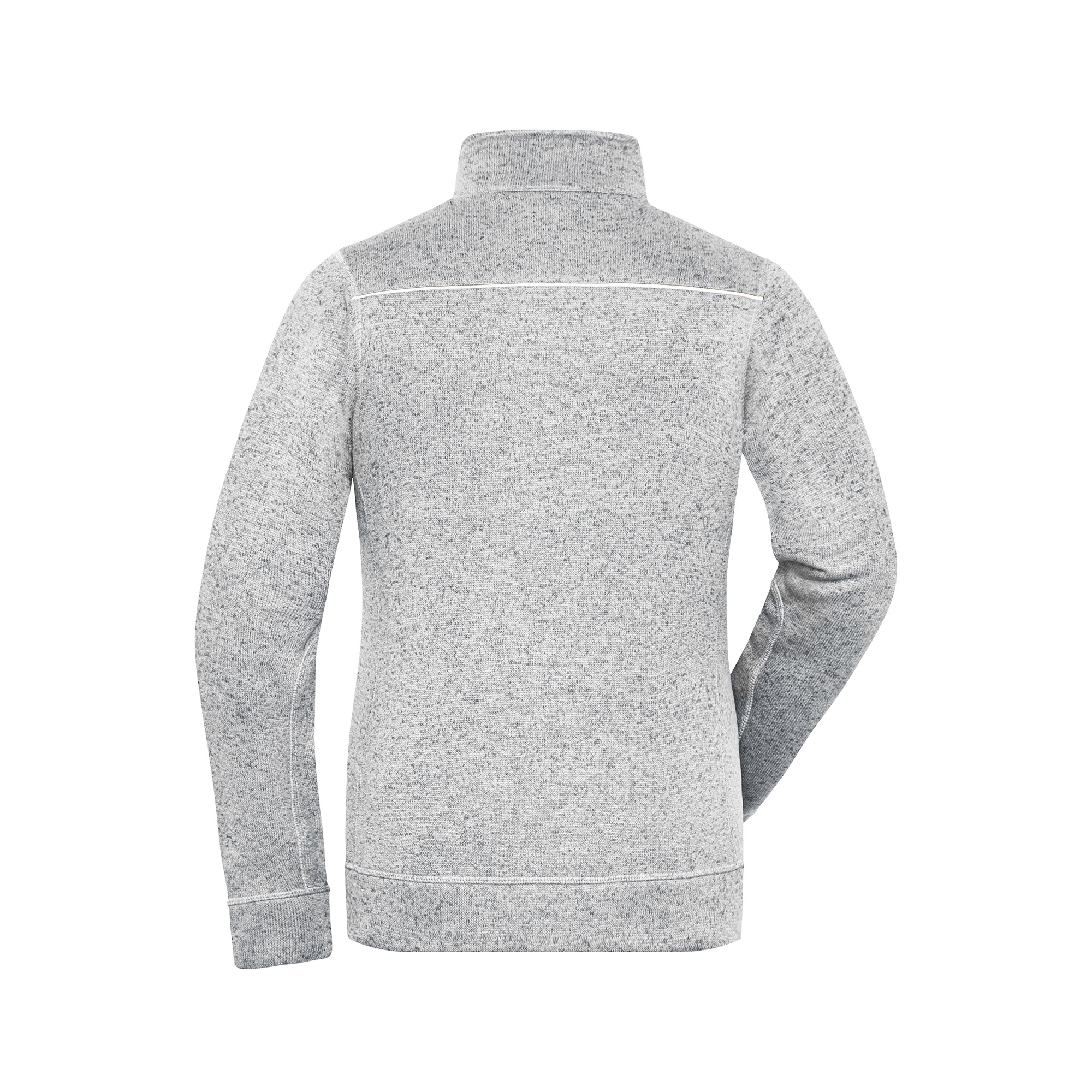 Damen-Strickfleecejacke Solid, weiß meliert/anthrazit