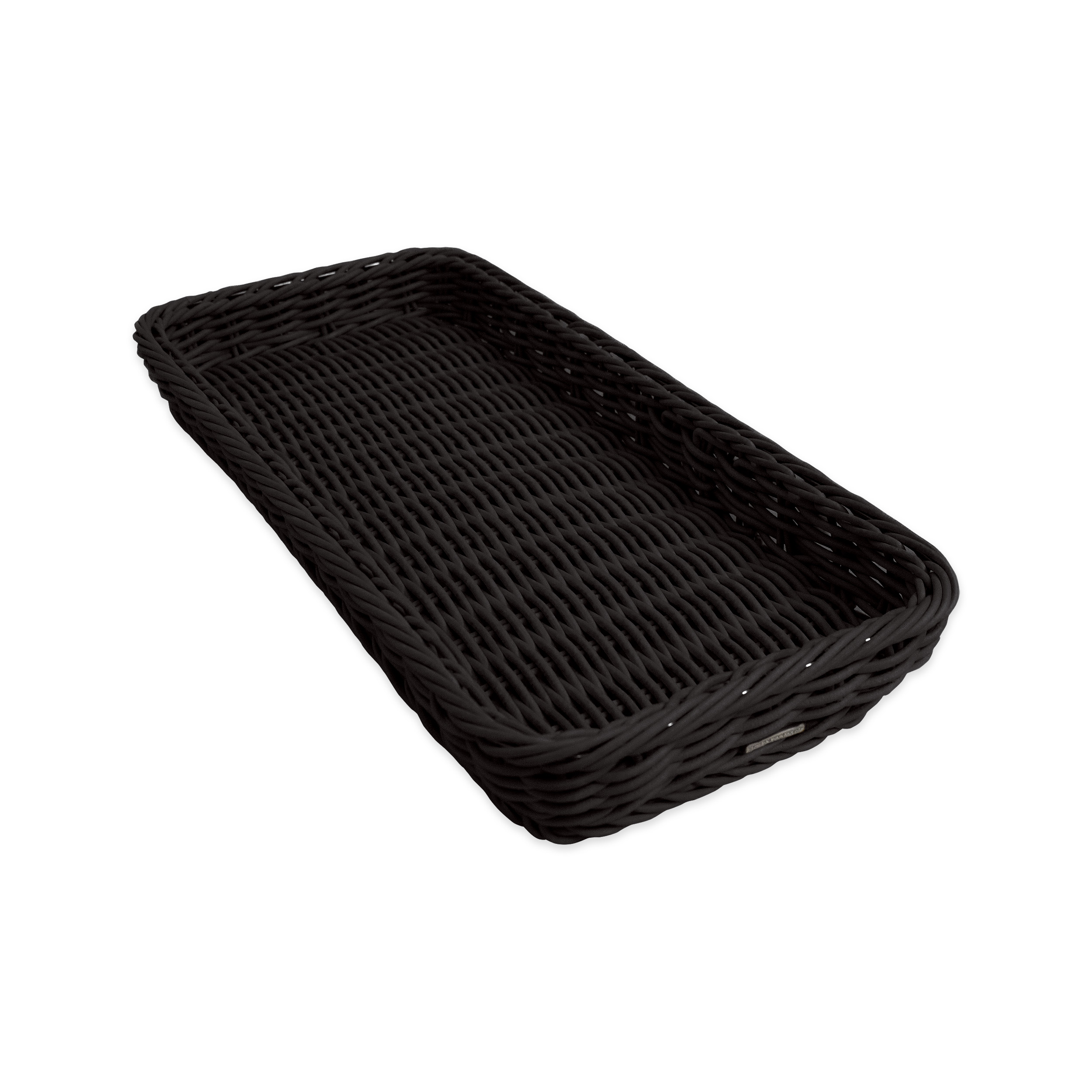 Auslagekorb 40 x 20 x 5 cm, schwarz mit Rahmenverstärkung aus Edelstahl