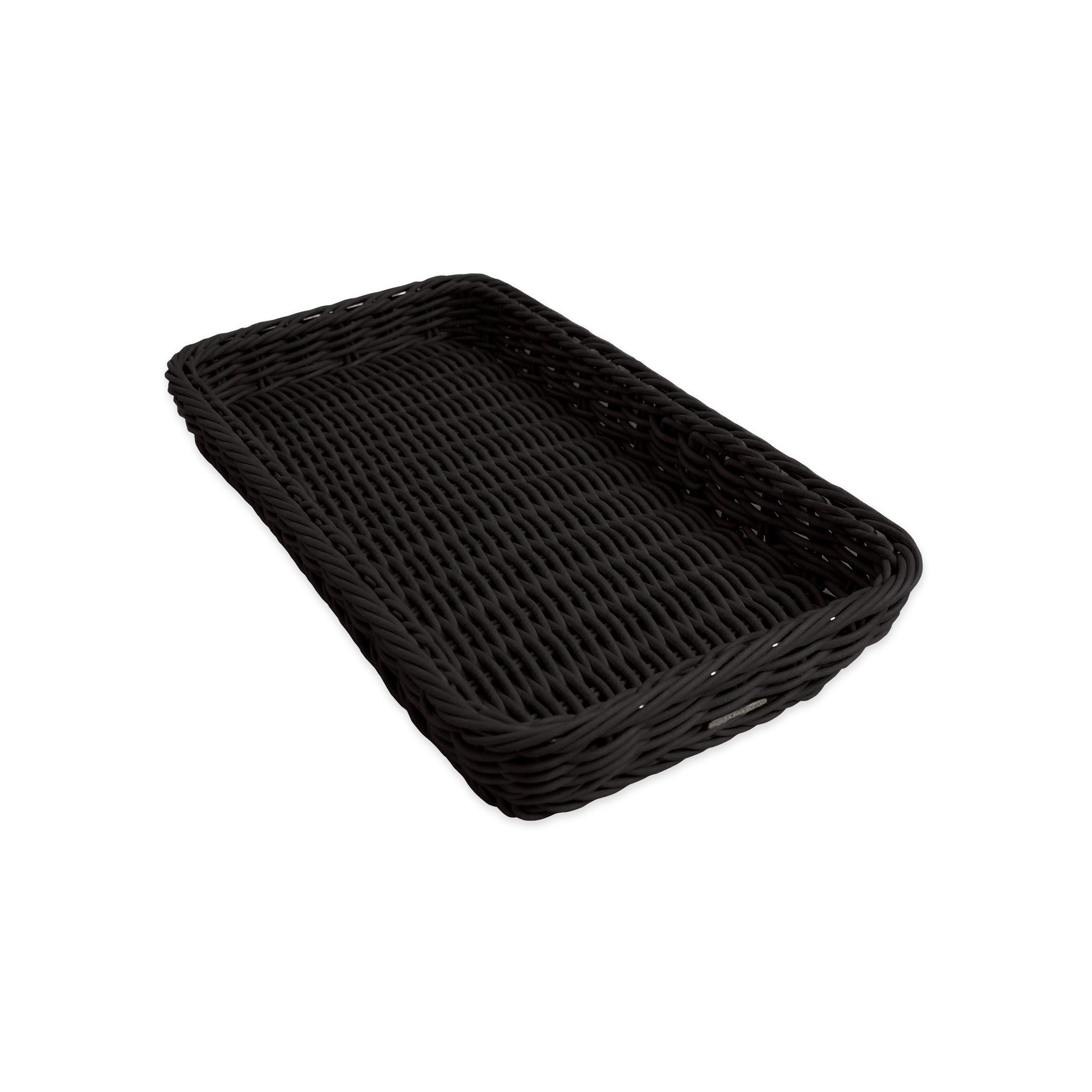Auslagekorb 30 x 20 x 5 cm, schwarz mit Rahmenverstärkung aus Edelstahl