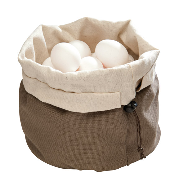 Brottasche mit Wärmekissen Ø 19 cm H: 23 cm Baumwolle, beige / braun