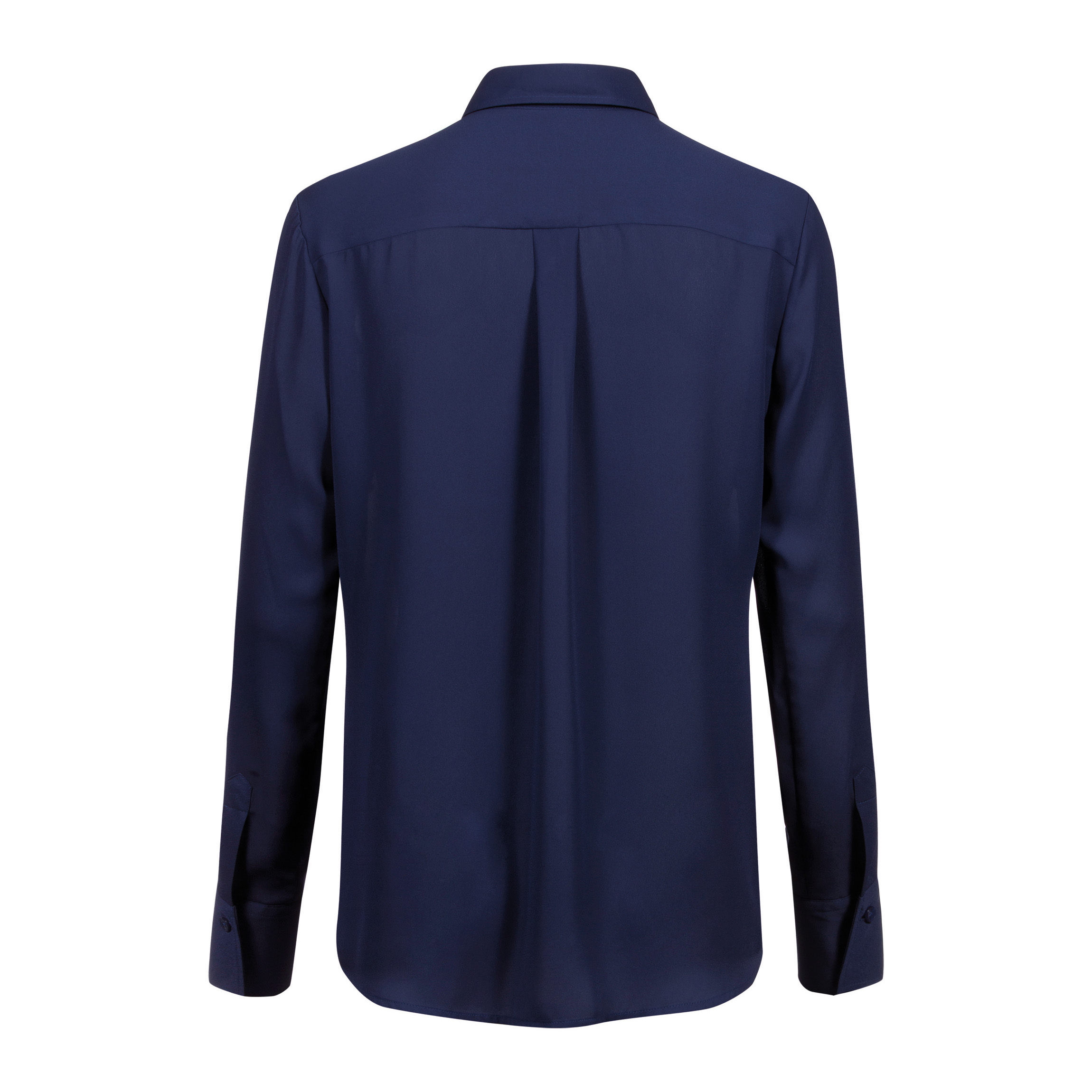 Chiffon-Bluse, Langarm, marine
