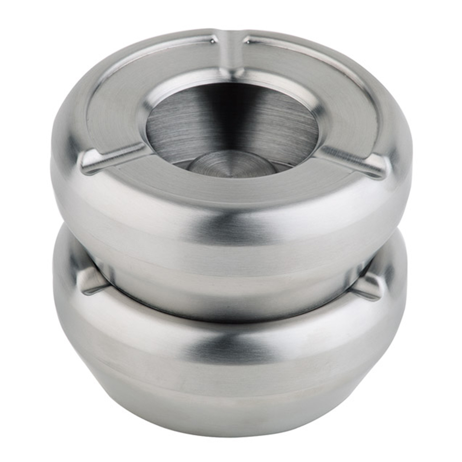 Aschenbecher Ø 10 cm, H: 4,5 cm Edelstahl, matt poliert