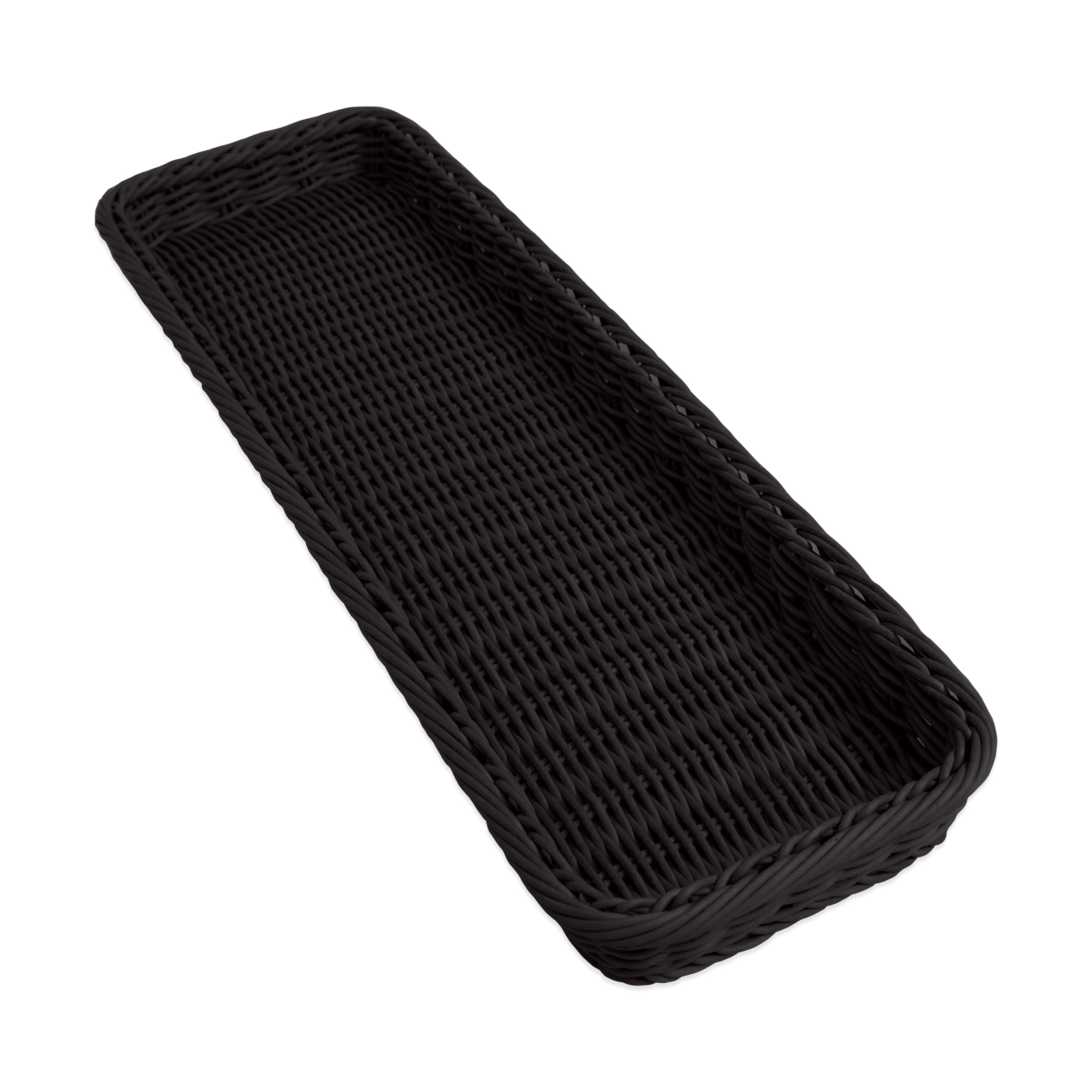 Auslagekorb 60 x 20 x 5 cm, schwarz mit Rahmenverstärkung aus Edelstahl