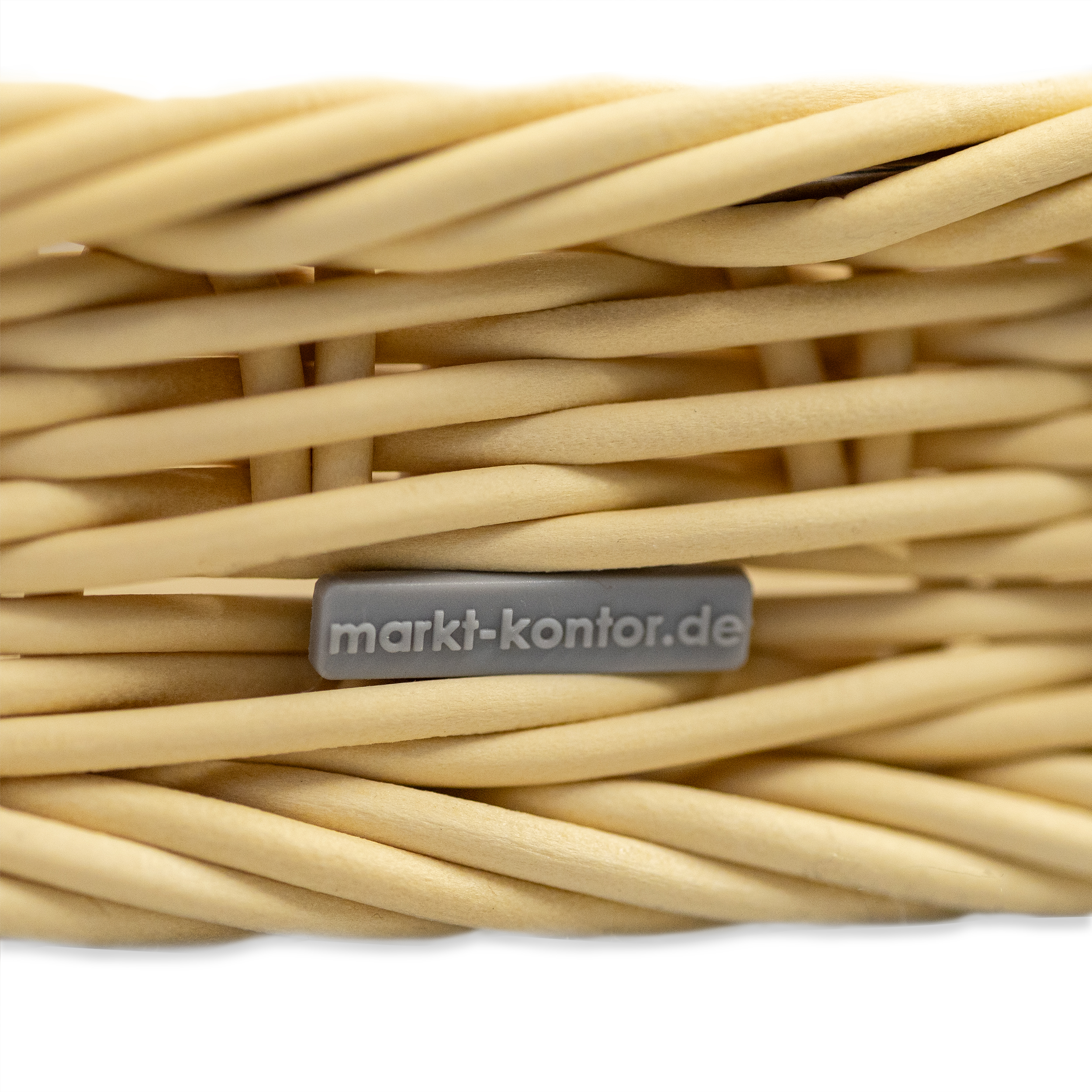 Auslagekorb 60 x 40 x 5 cm, hellbeige mit Rahmenverstärkung aus Edelstahl