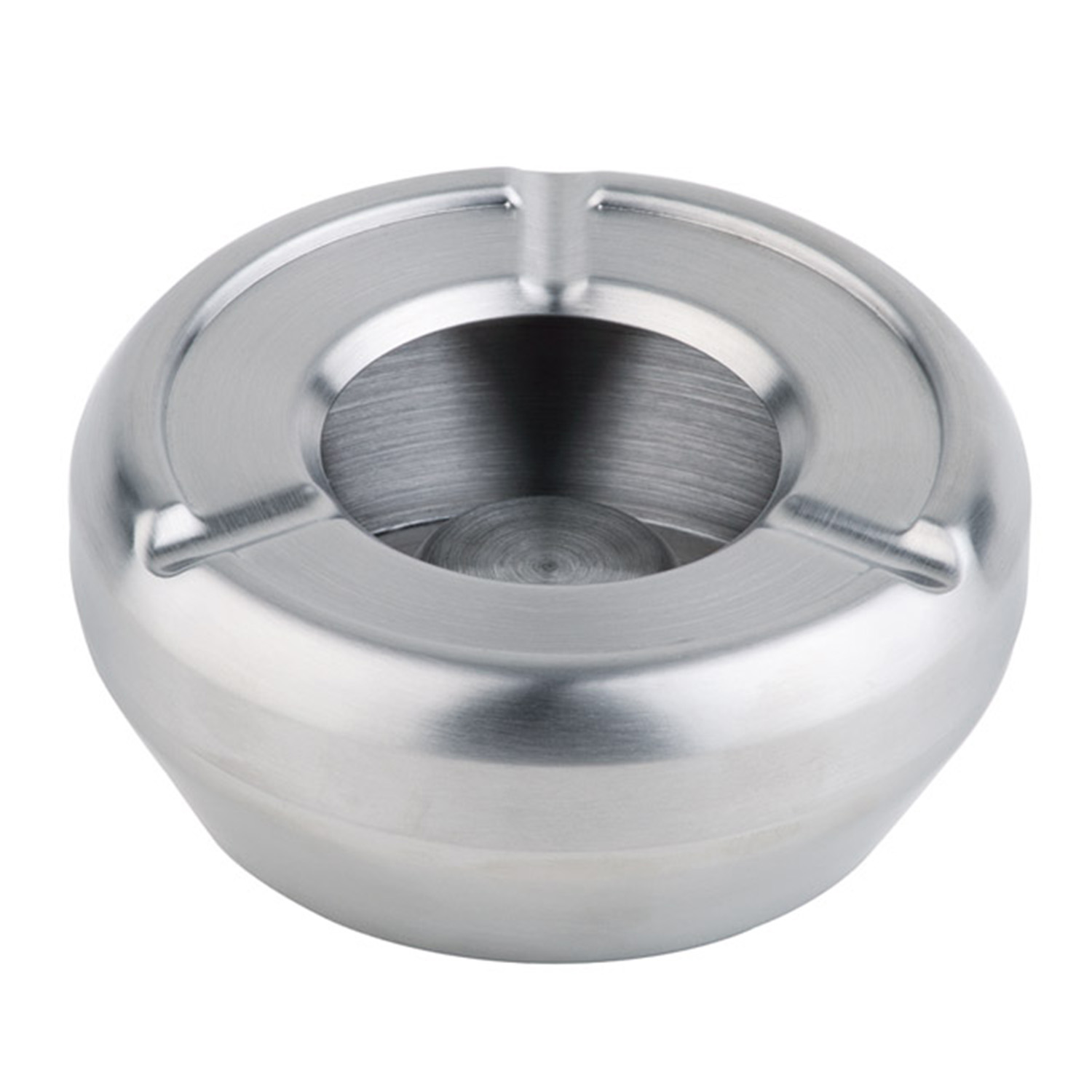 Aschenbecher Ø 10 cm, H: 4,5 cm Edelstahl, matt poliert