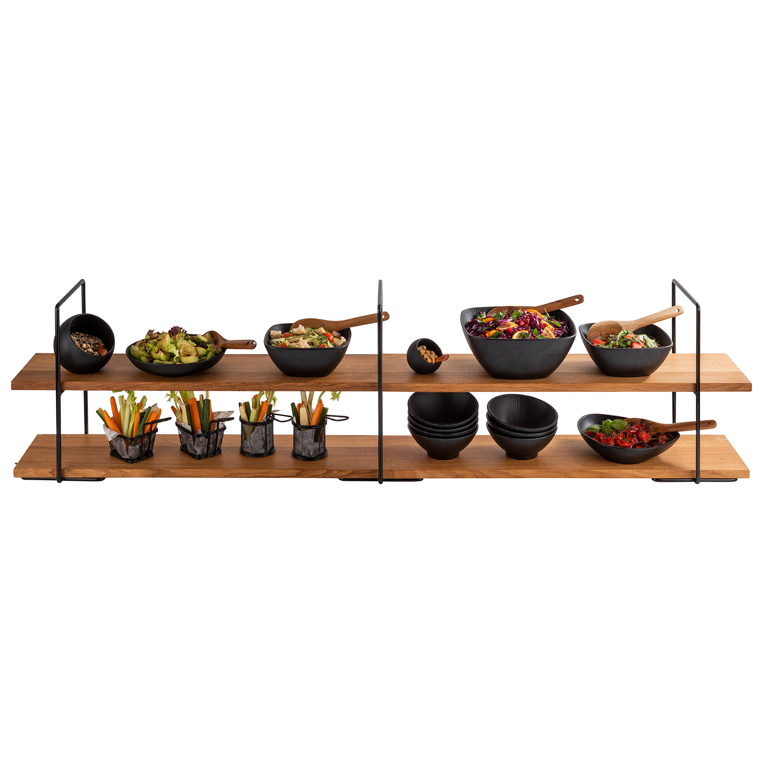 2-stufige Etagère  80 x 23 cm, H: 40,5 cm   4 tlg.