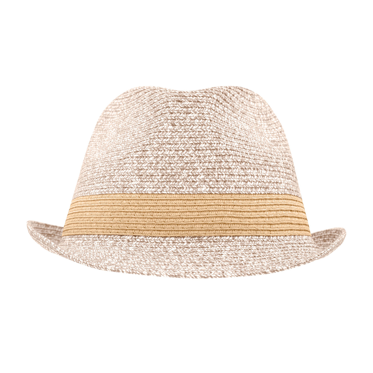 *gesperrt* Melange-Hut, Flechtoptik, unifarbene Hutband-Optik, natur-melange