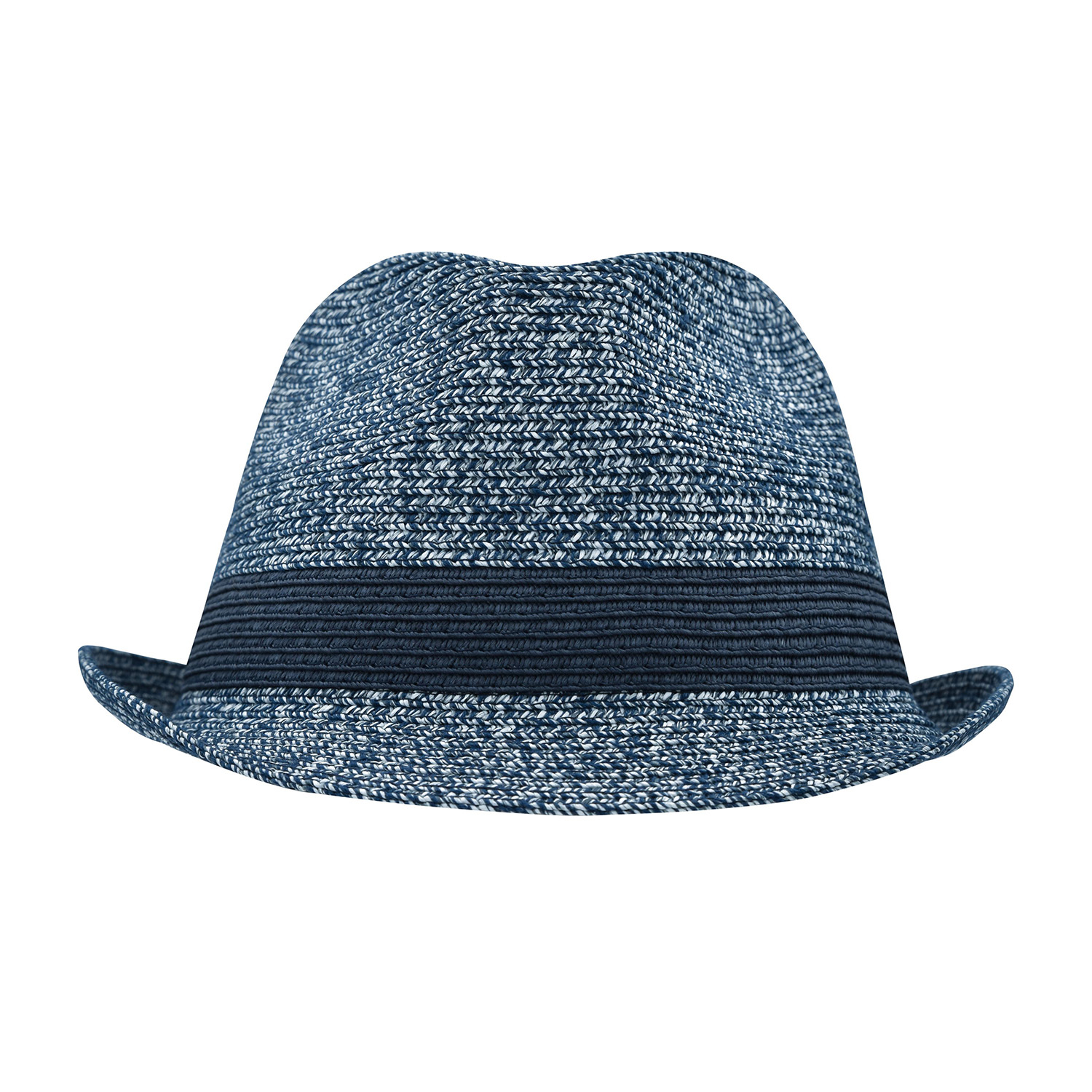 *gesperrt* Melange-Hut, Flechtoptik, unifarbene Hutband-Optik, navy-melange