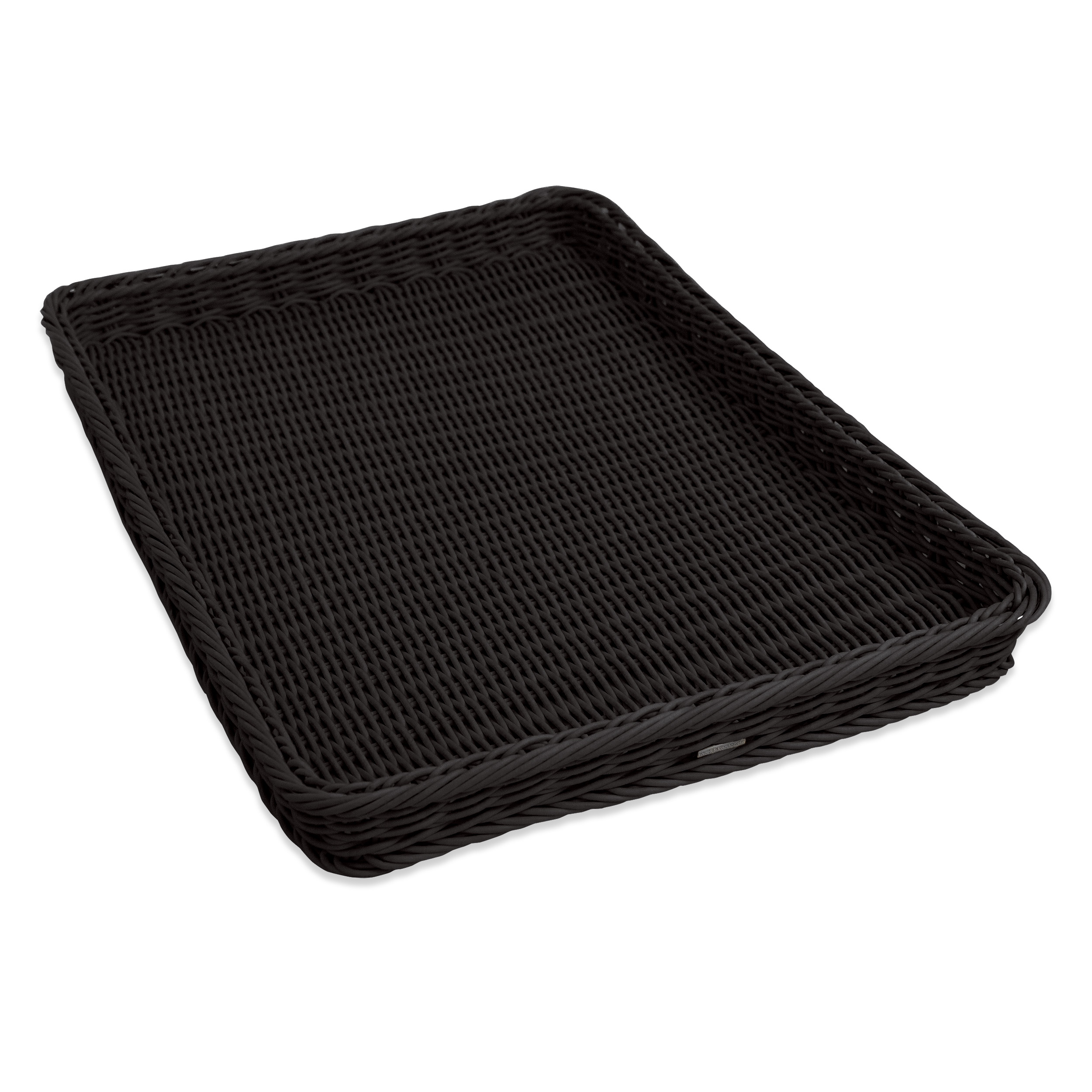 Auslagekorb 60 x 40 x 5 cm, schwarz mit Rahmenverstärkung aus Edelstahl
