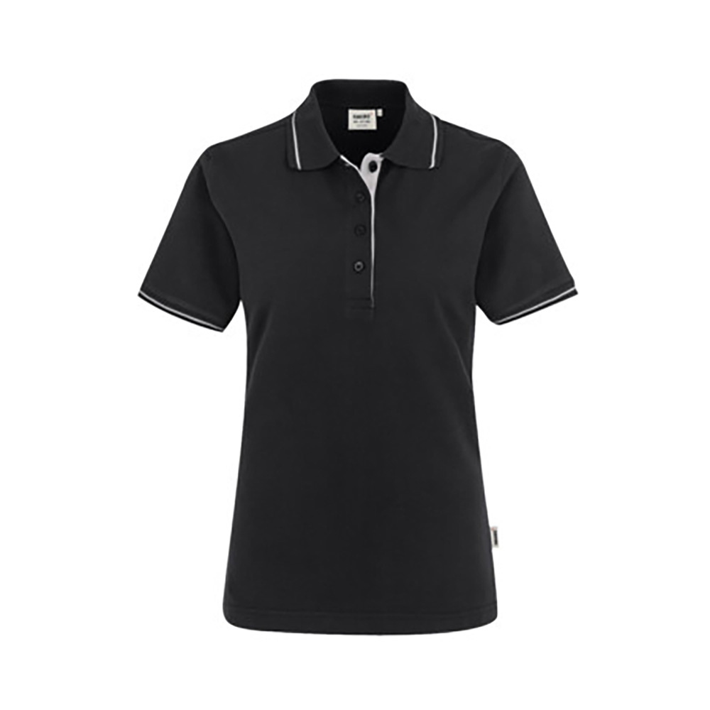 Woman-Polo Casual, schwarz/silber