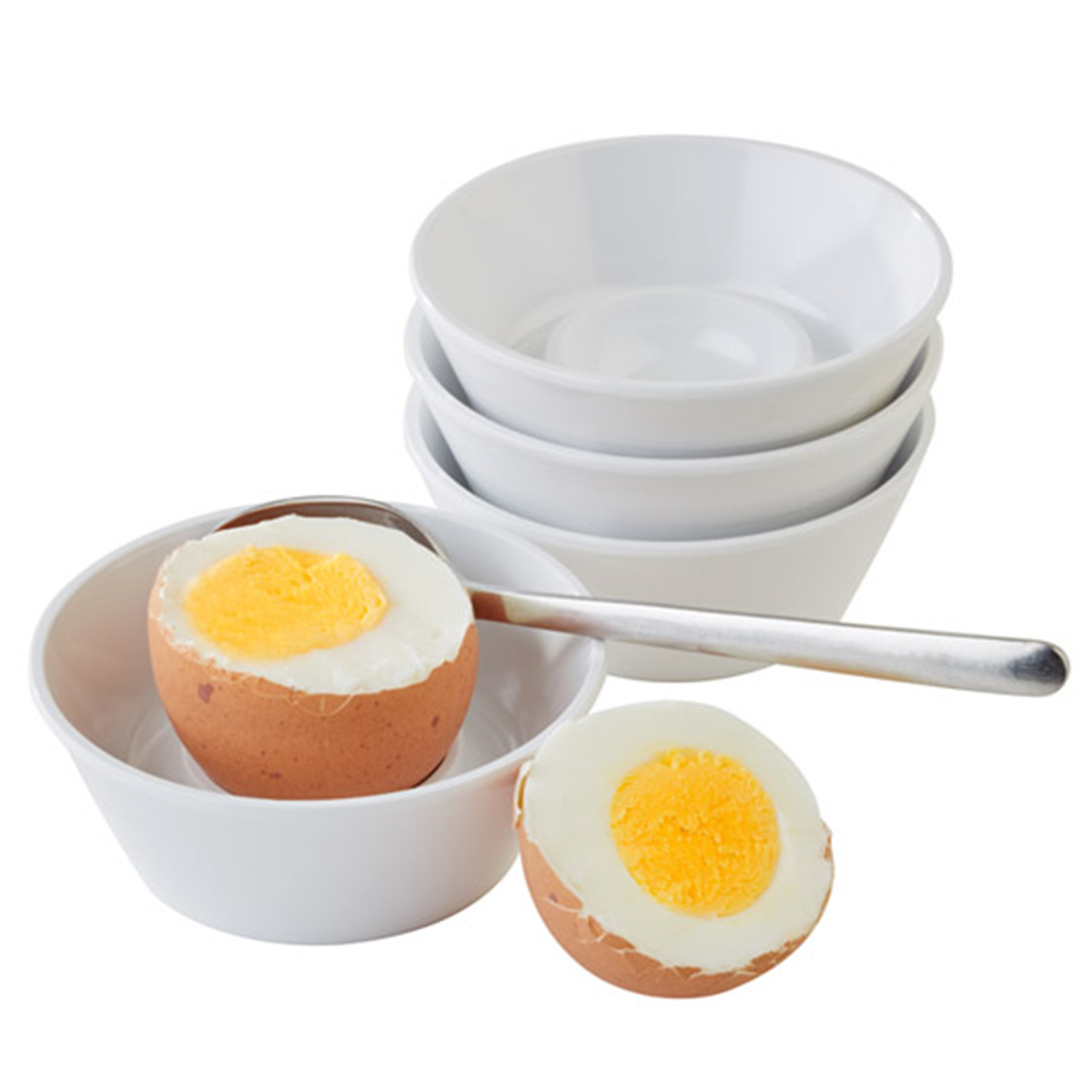 Eierbecher, 4er Set Ø 8 cm, H: 3 cm Melamin, weiß
