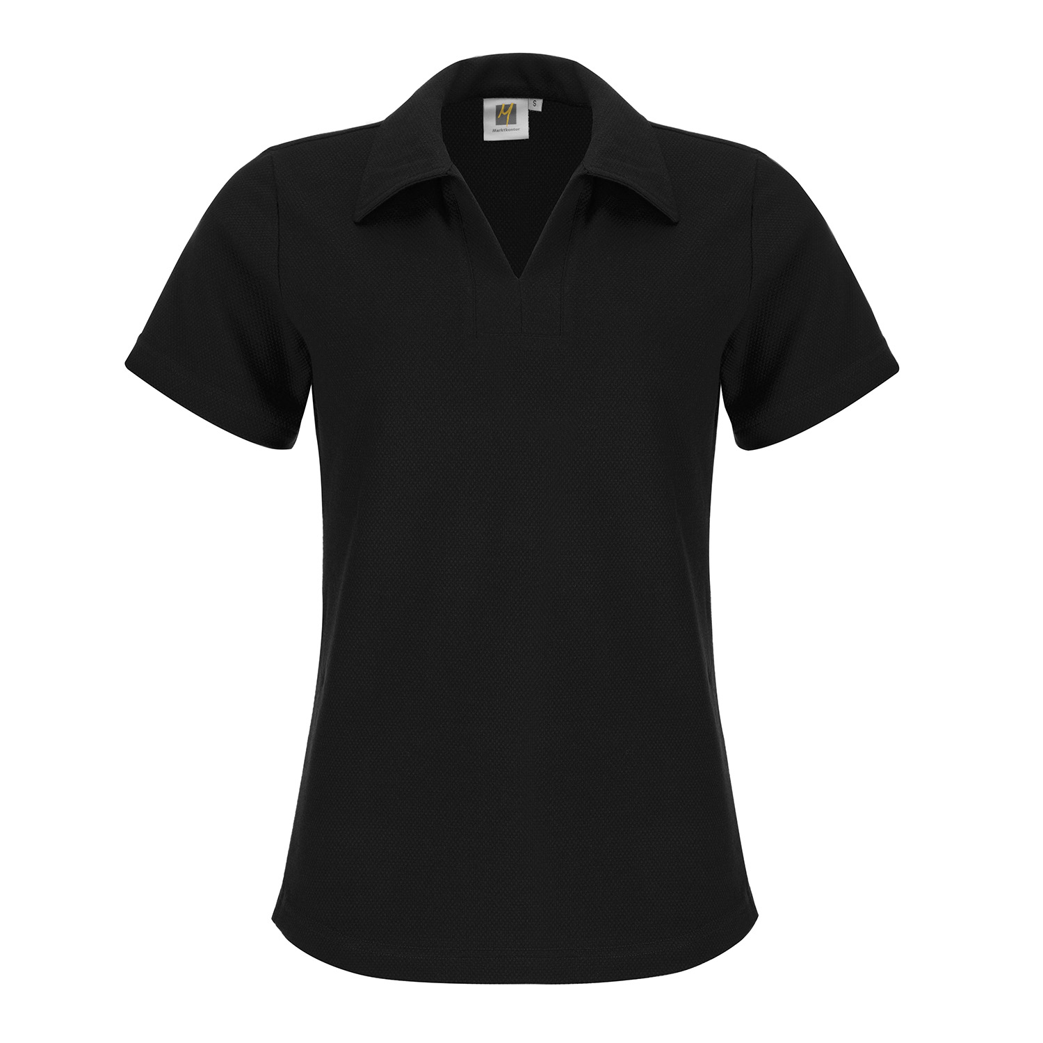 Poloshirt Waffelpique, 1/2 Arm, schwarz