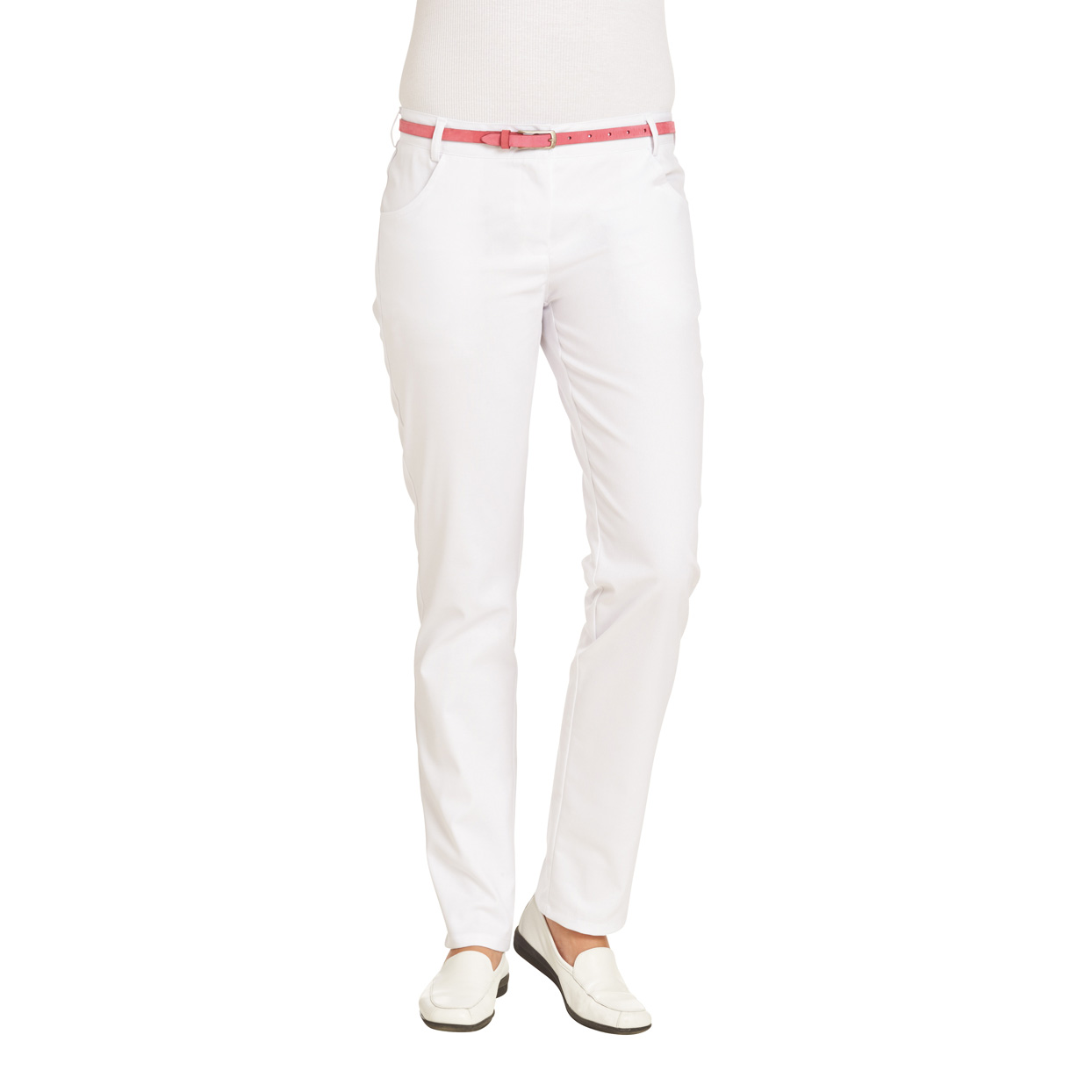 Damenhose Classic Style, elastischer Bund mit Dehnzone, lange Größe, weiß