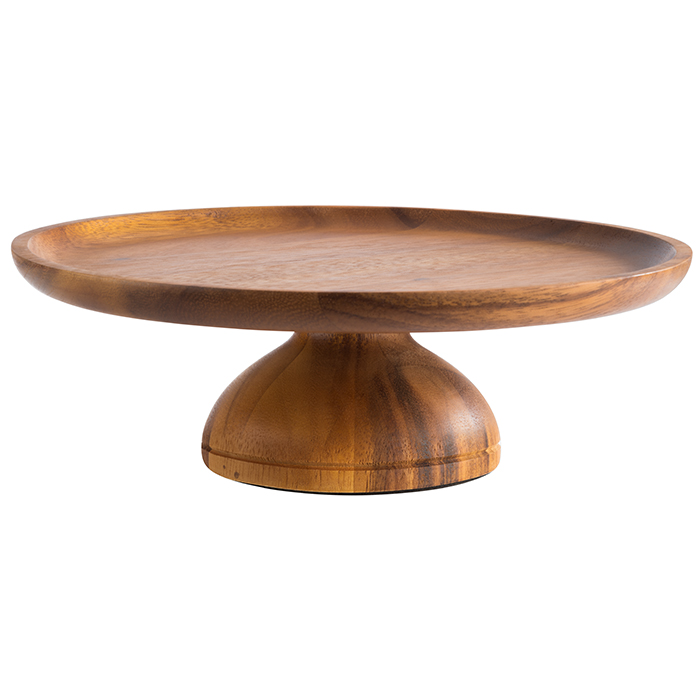 Servier- und Tortenplatte Ø 24 cm, H: 8 cm Akazienholz