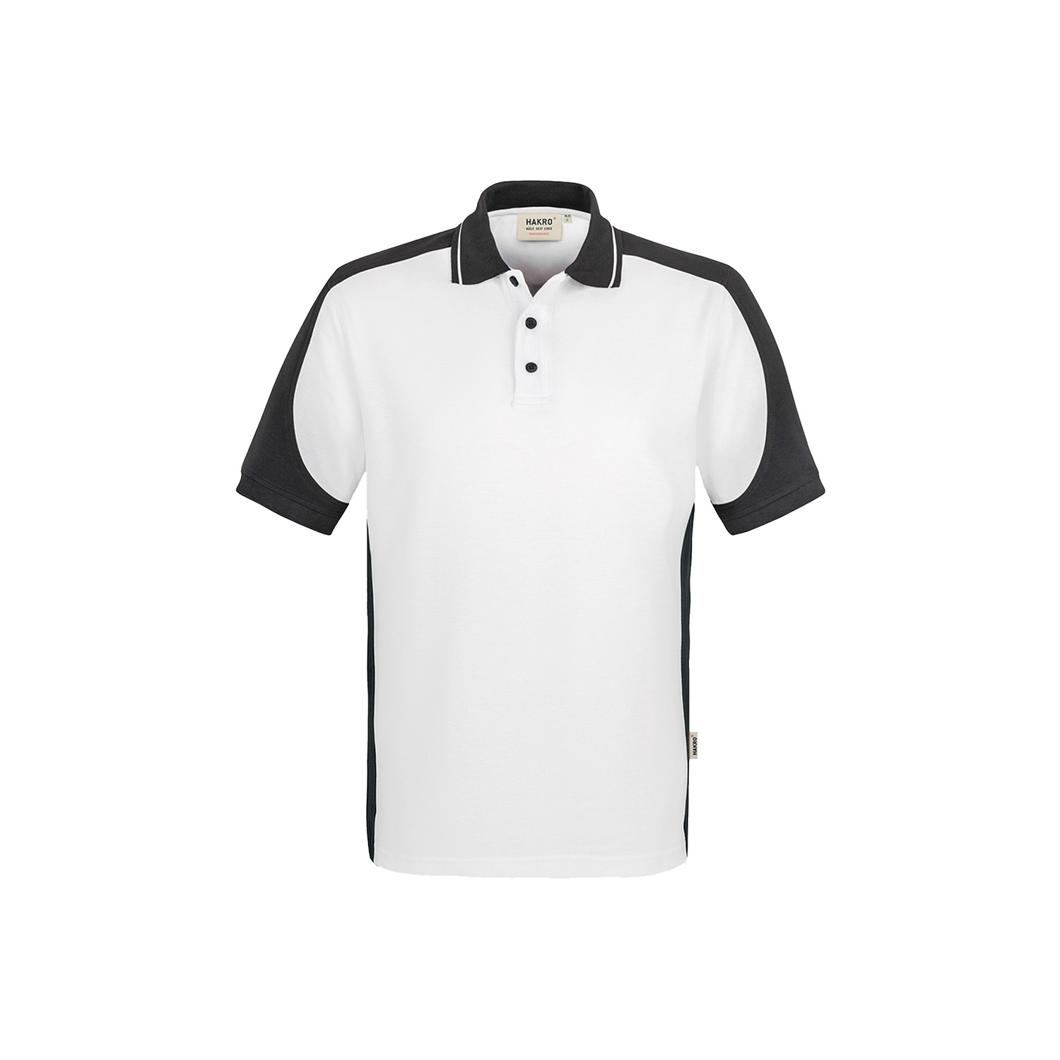 Unisex-Polo Contrast, weiß/anthrazit